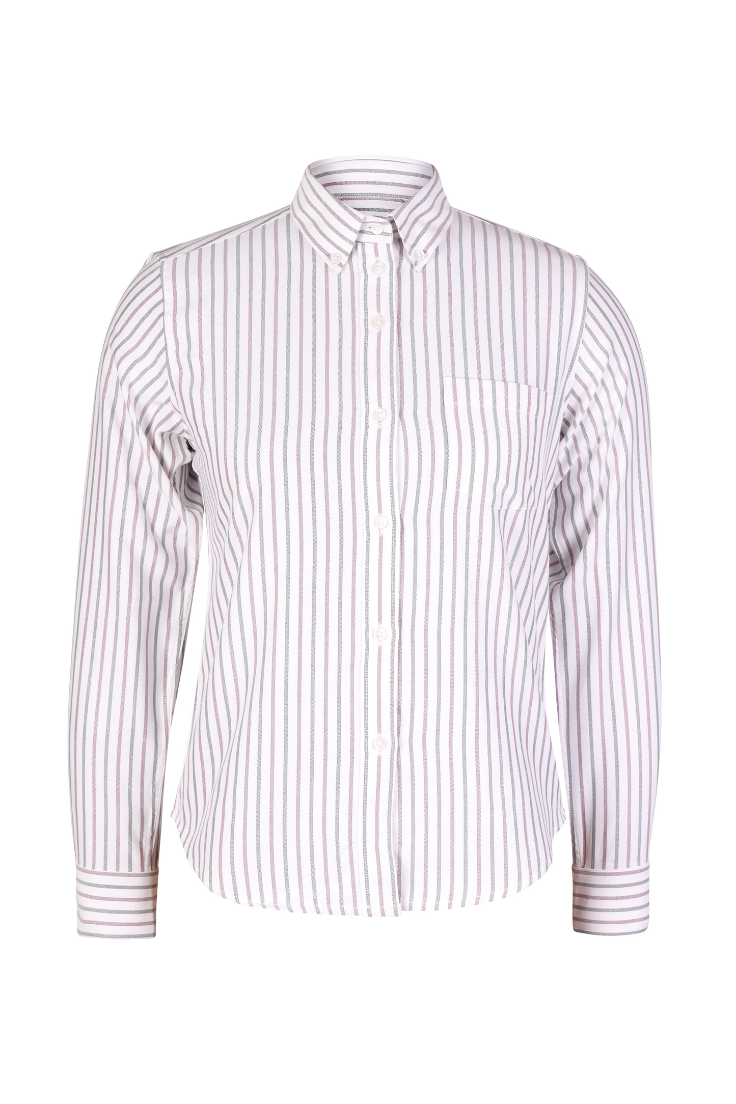 Wine and Black Stripe Oxford Shirts Modesty-Round Hem WBWS