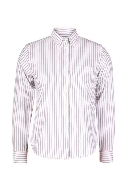 Wine and Black Stripe Oxford Shirts Modesty-Round Hem WBWS