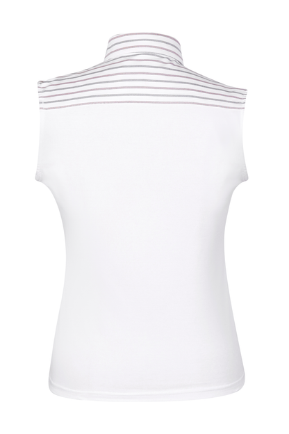 Wine Black and White Stripe Sleeveless Shell Dickie