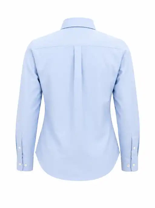 Girls School Uniform Oxford Shirt – Blue - Round Collar with Modesty Button
