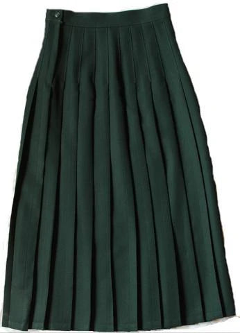 Junior High High School Green Box Pleated Skirt - By Style