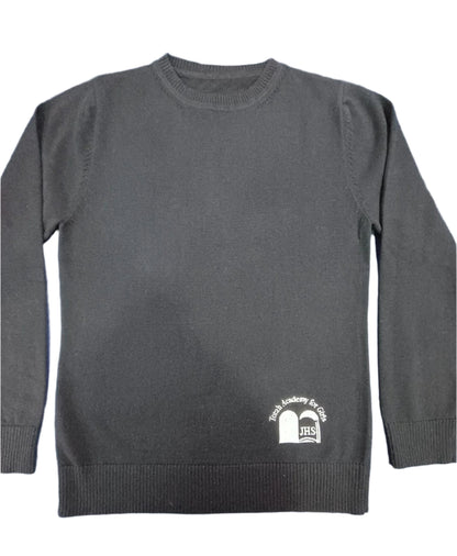 Please Add Embroidery T.A.G. Junior High LOGO for Black Crew neck Cotton Knit sweater