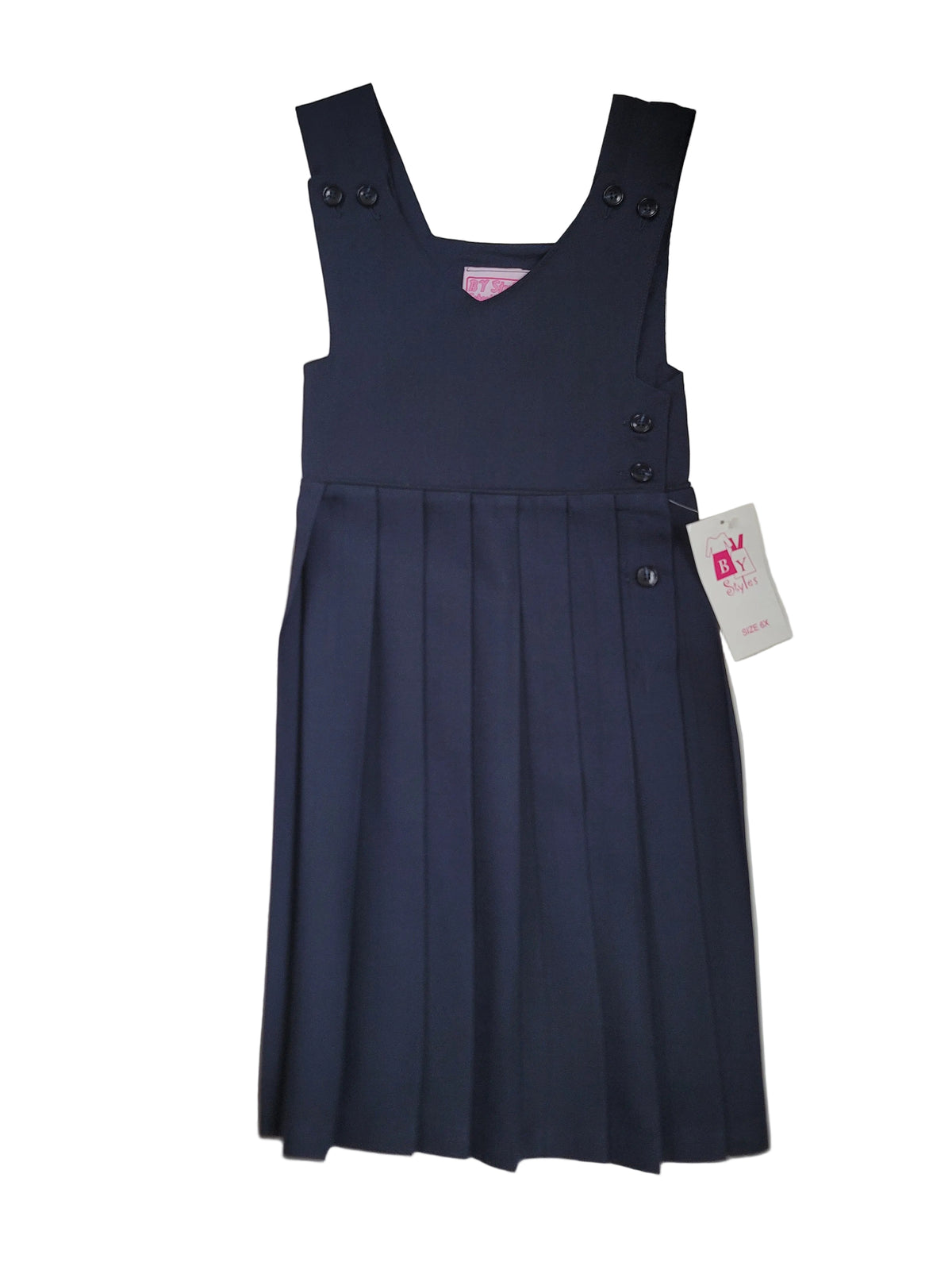 Navy V-Neck Jumper with Knife Pleats