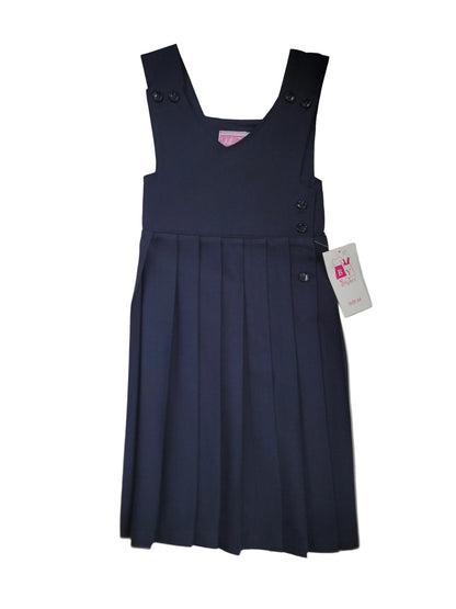 Navy V-Neck Jumper with Knife Pleats