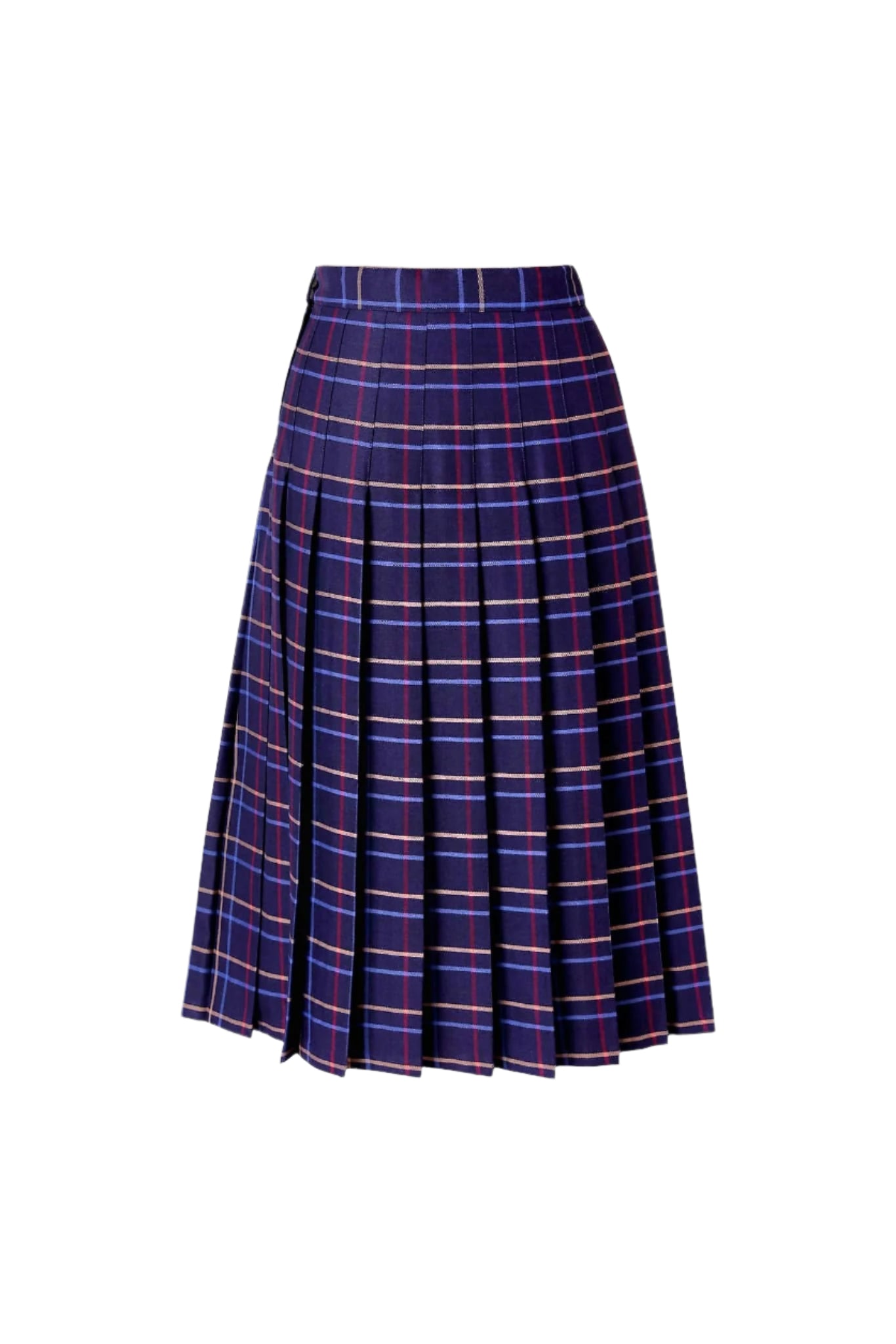 Plaid #559 Junior Long Pleated Skirt with Adjustable Elastic. JS1