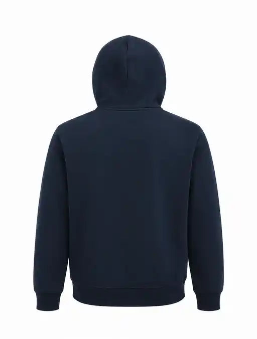 Navy Sweatshirt with YKW Logo Cotton Fleece Zip Up Hooded