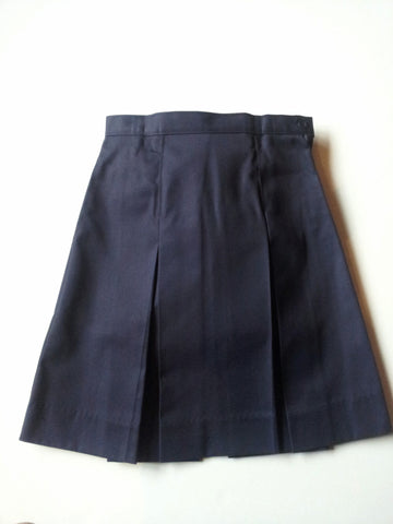 Navy Elementary Kick Pleat Adjustable Waist Skirt