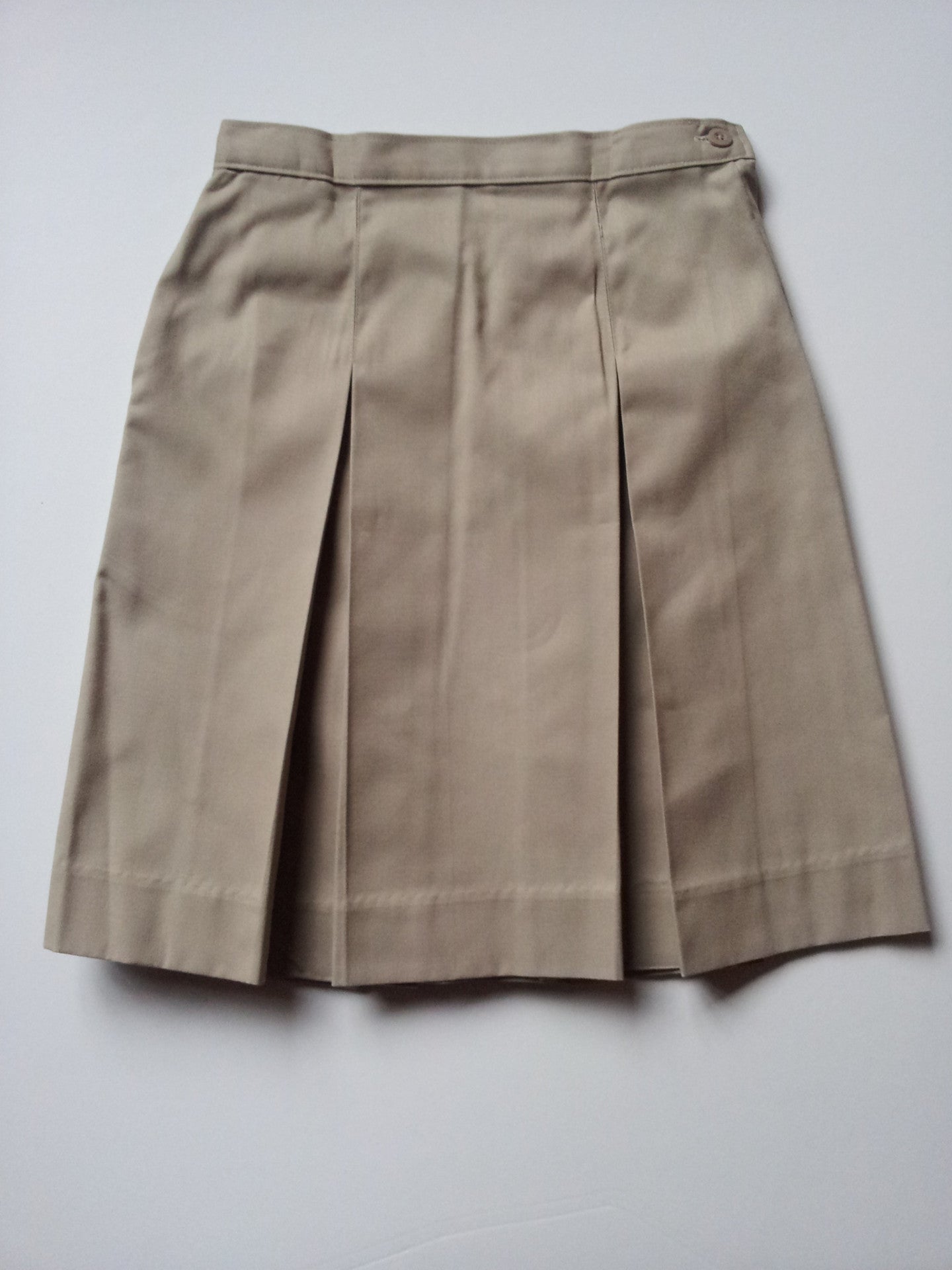 Khaki Elementary Kick Pleat Adjustable Waist Skirt - By Style