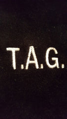 Velour Zip-Up Hooded Sweatshirt Youth Sizes Black With T.A.G. Logo