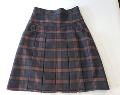 BYA Girls Yoke Box Pleated Skirt Plaid #180