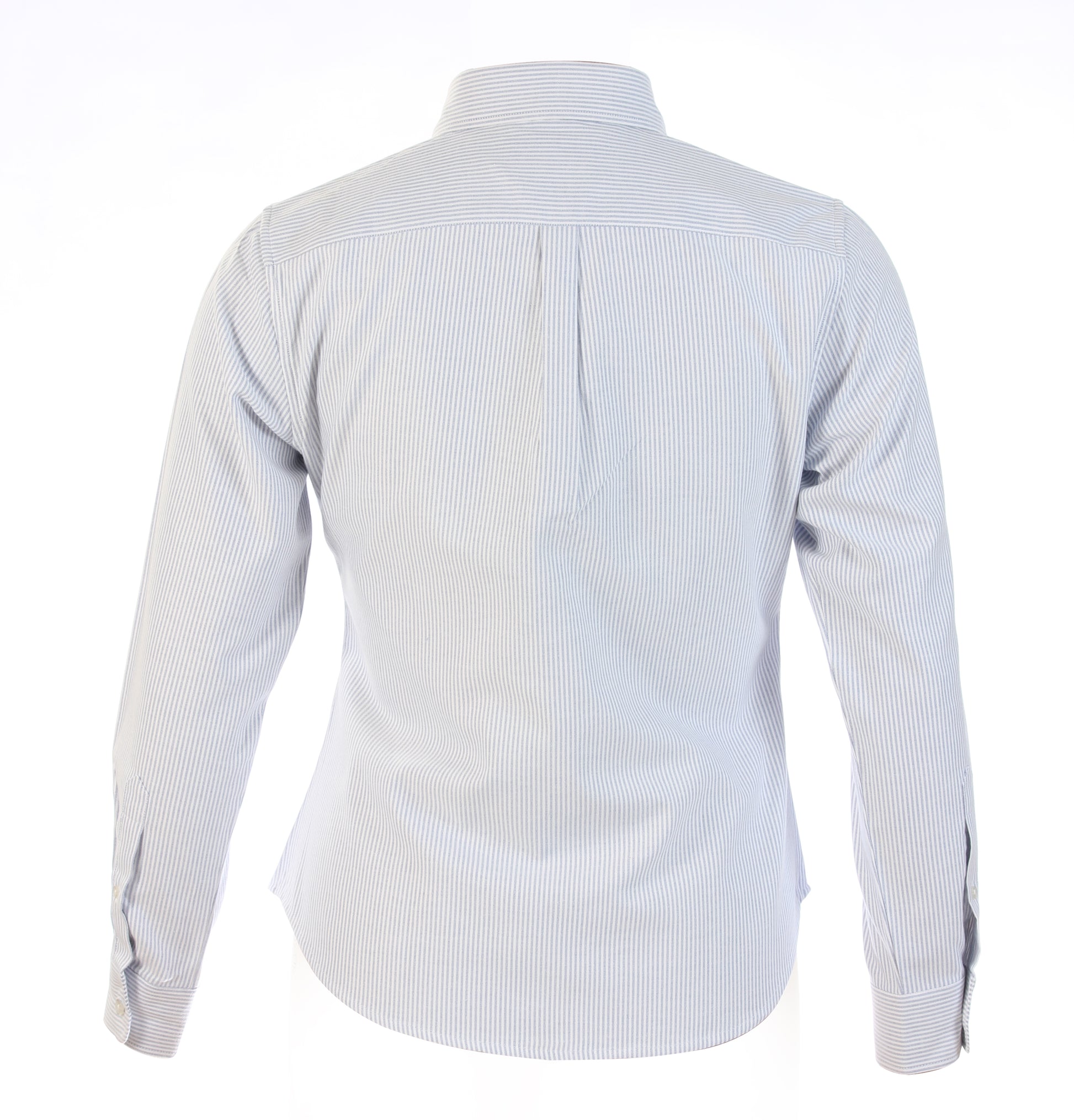 Girls Navy and White Stripe Oxford Blouse-Round Hem - By Style