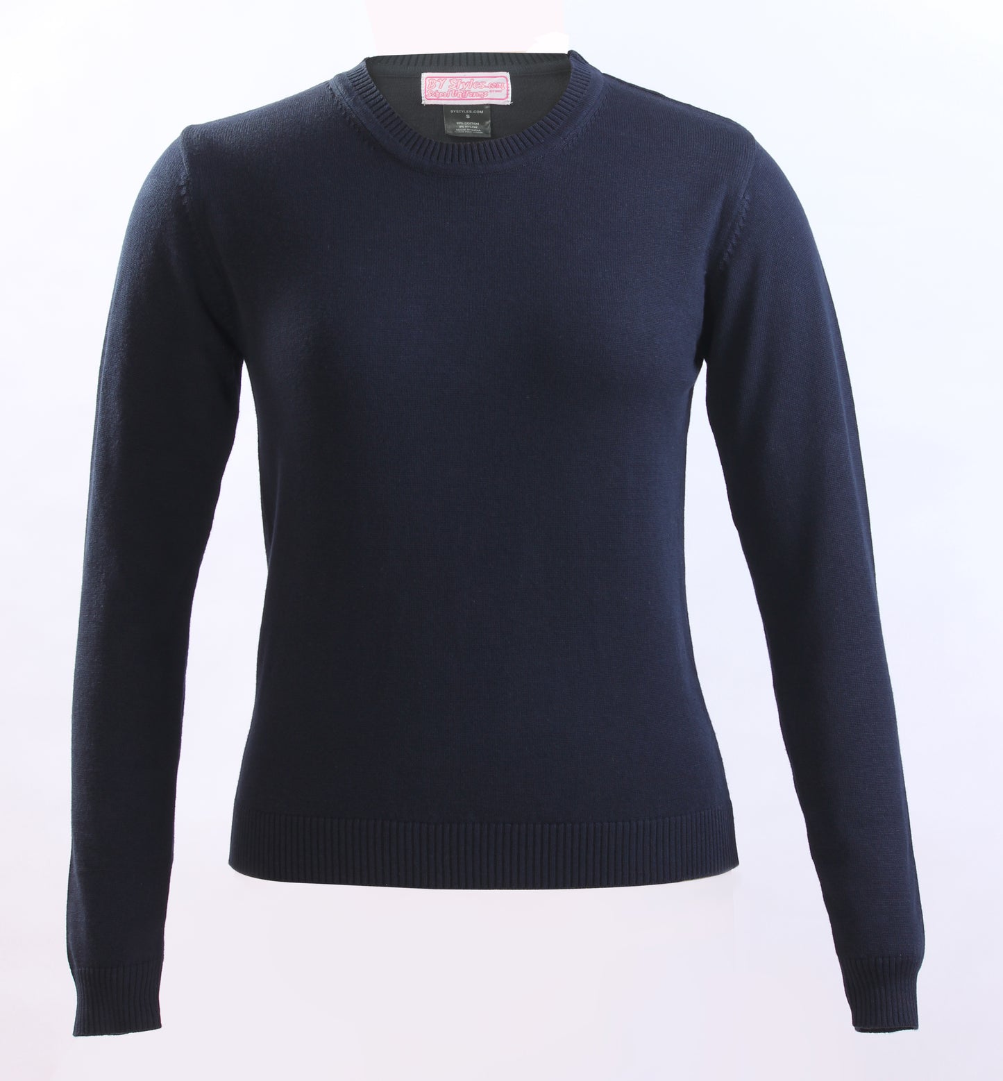 Ladies Navy Knit Crew neck sweater - By Style