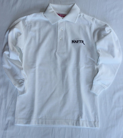 Haftr White Pique Polo Shirts Long Sleeve