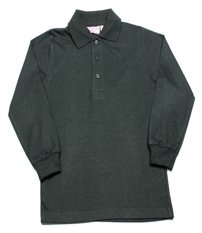 Black Jersey Knit Polo Shirt
