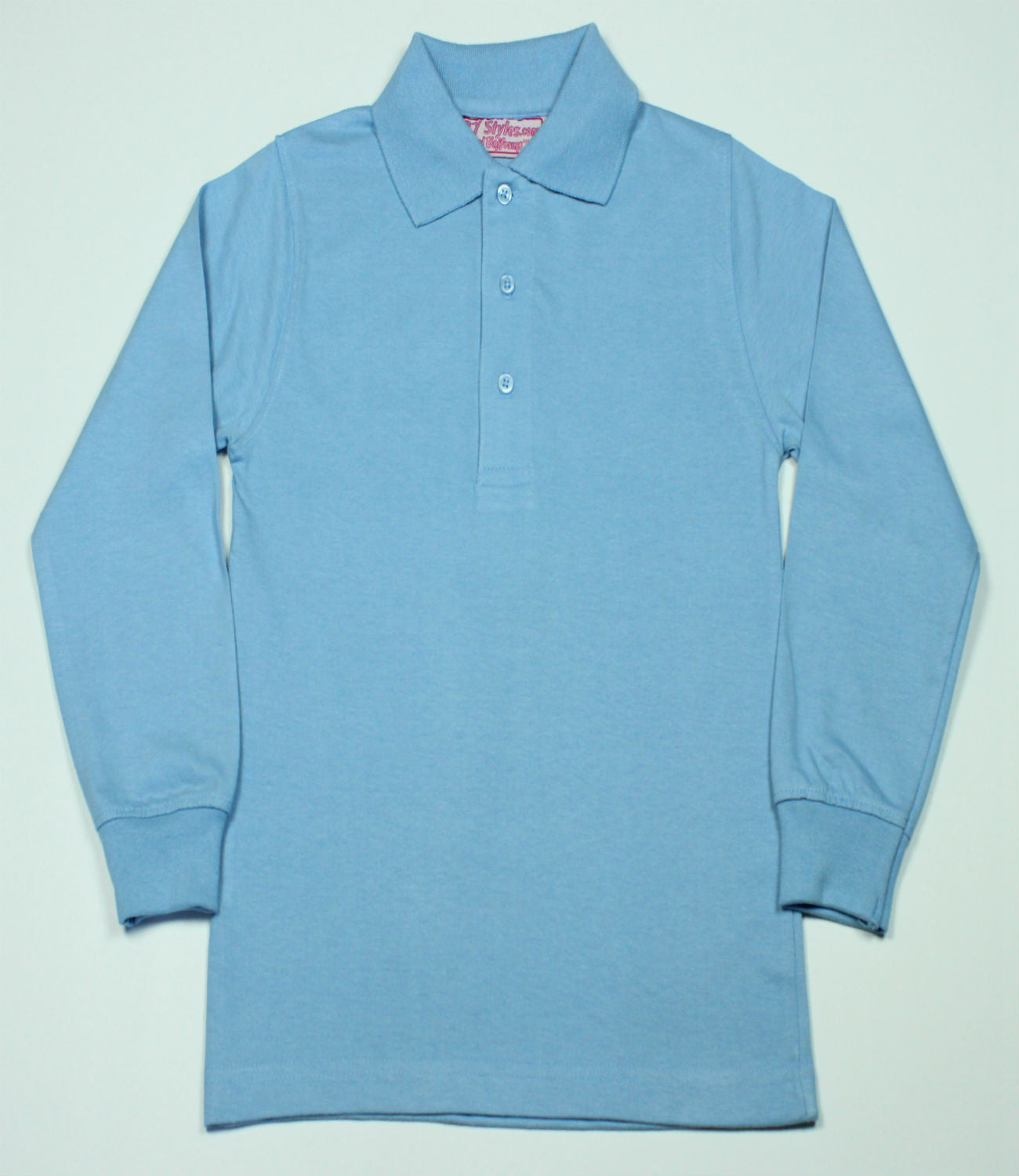 Light Blue Jersey Knit Polo Shirt - By Style