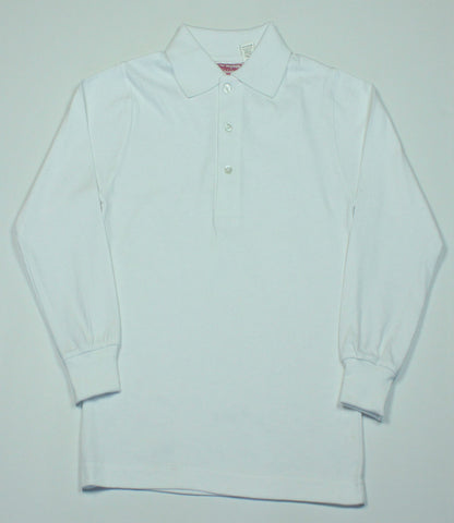 White Jersey Knit Polo Shirt