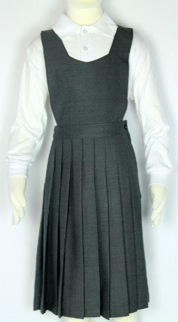 Elastic Knife Pleated Skirt With V-Neck Top Jumper Grey