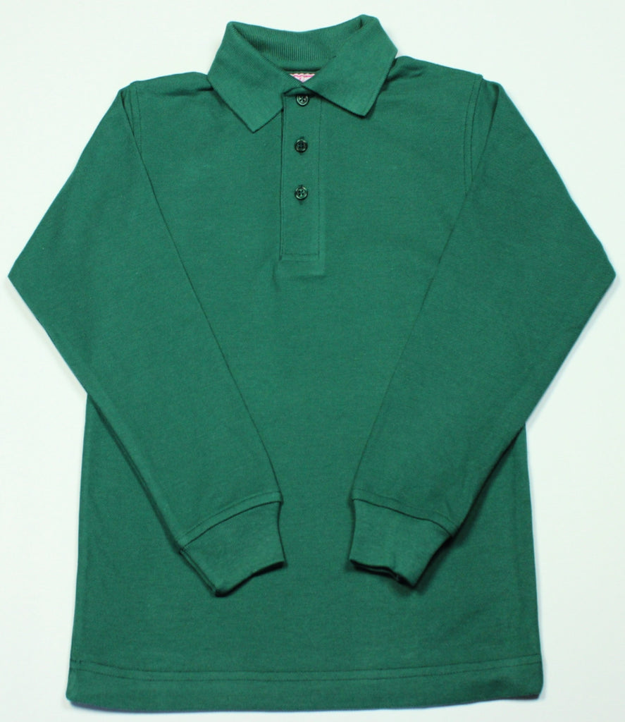 Green Pique Knit Polo Shirt