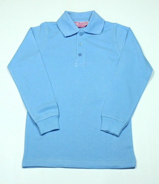 Light Blue Pique Knit Polo Shirt - By Style