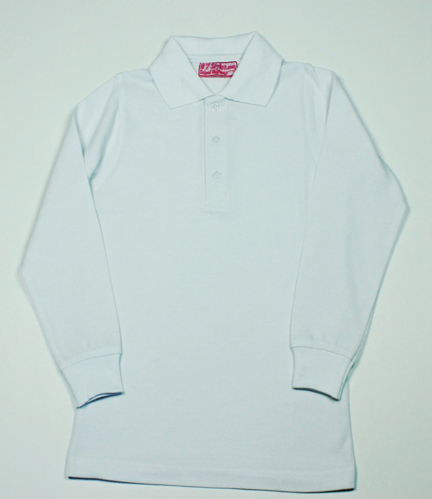 White Pique Knit Polo Shirt