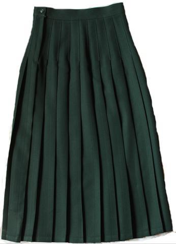 Junior High High School Green Knife Pleated Skirt - By Style